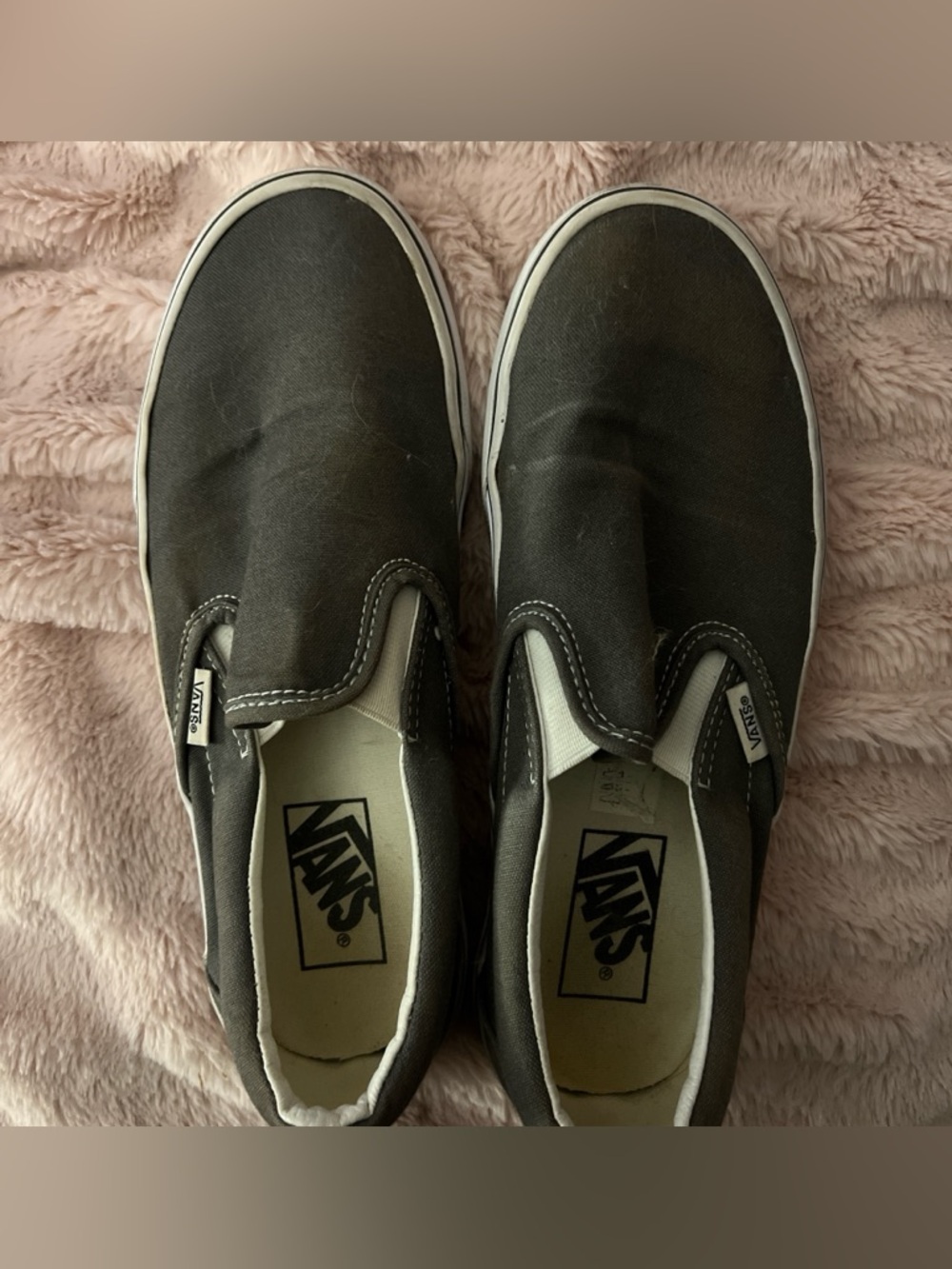 Vans Classic Slip-Ons in Charcoal Gray